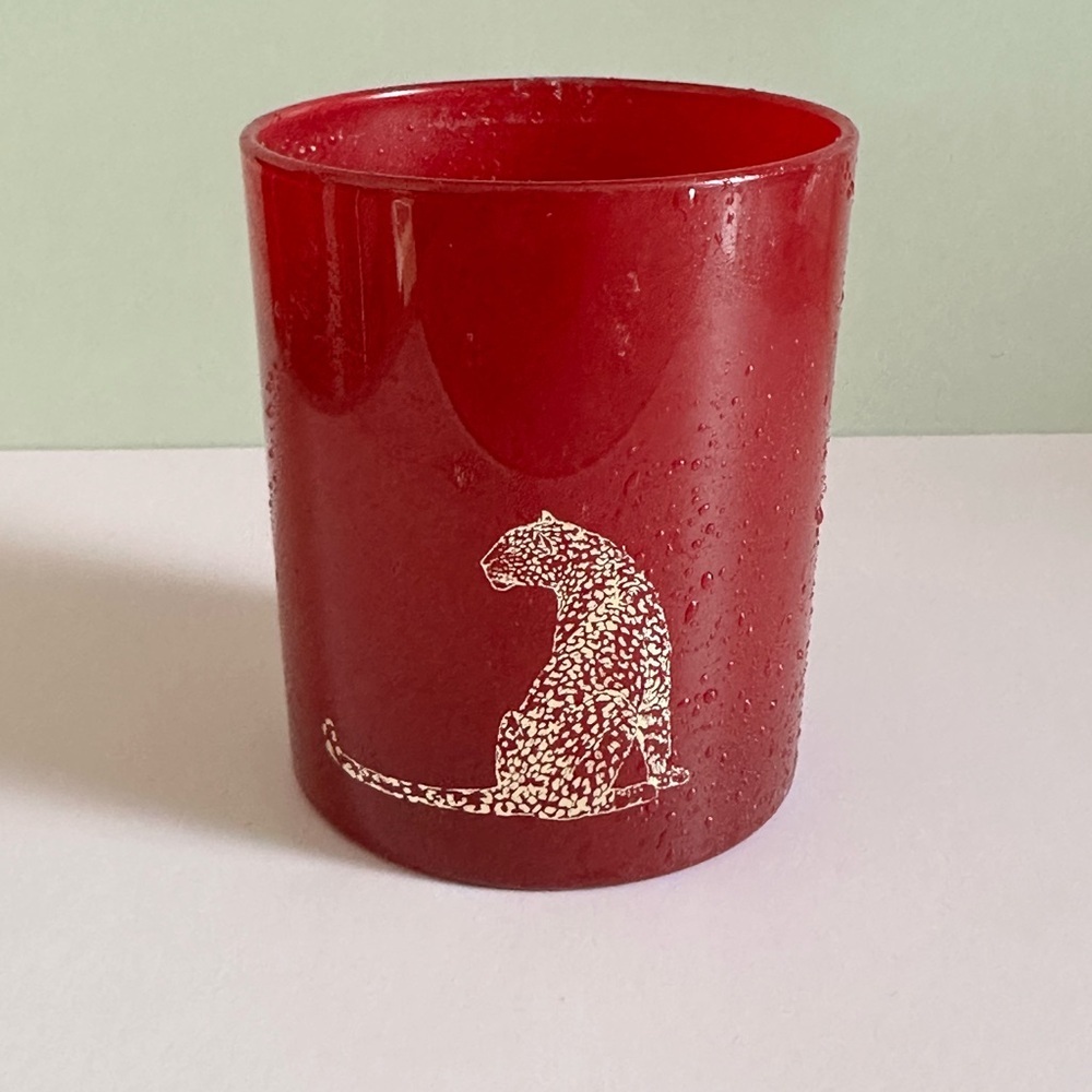 Red Cartier Leopard Print Candle Holder